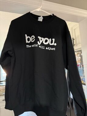 Black "be you." Graphic Crewneck Sweatshirt